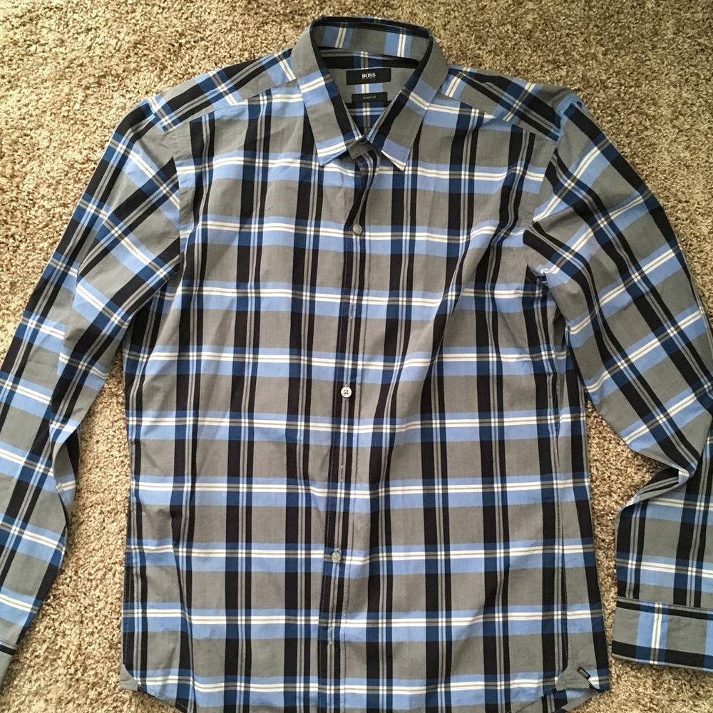 Hugo BOSS Plaid Button-Up